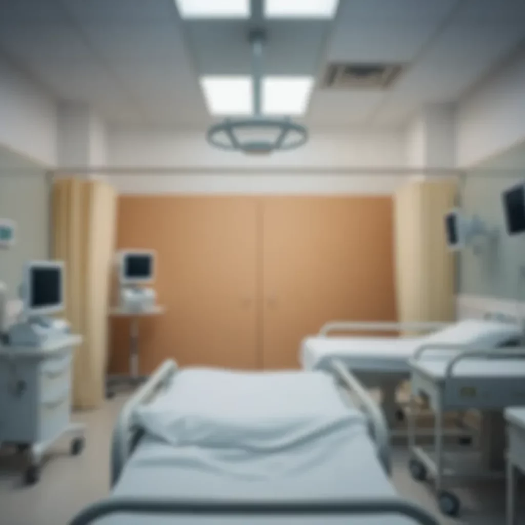 An empty hospital room symbolizing emotional distress.
