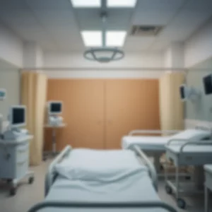 An empty hospital room symbolizing emotional distress.