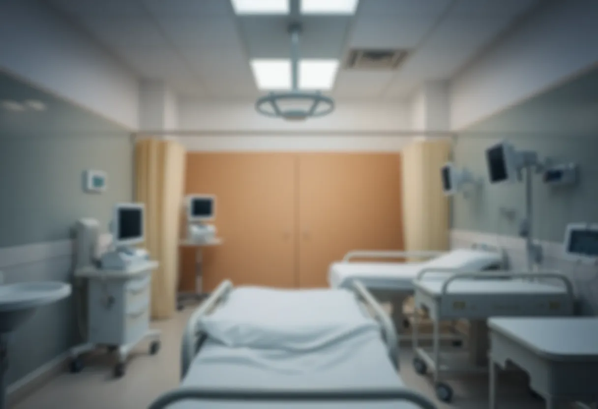An empty hospital room symbolizing emotional distress.