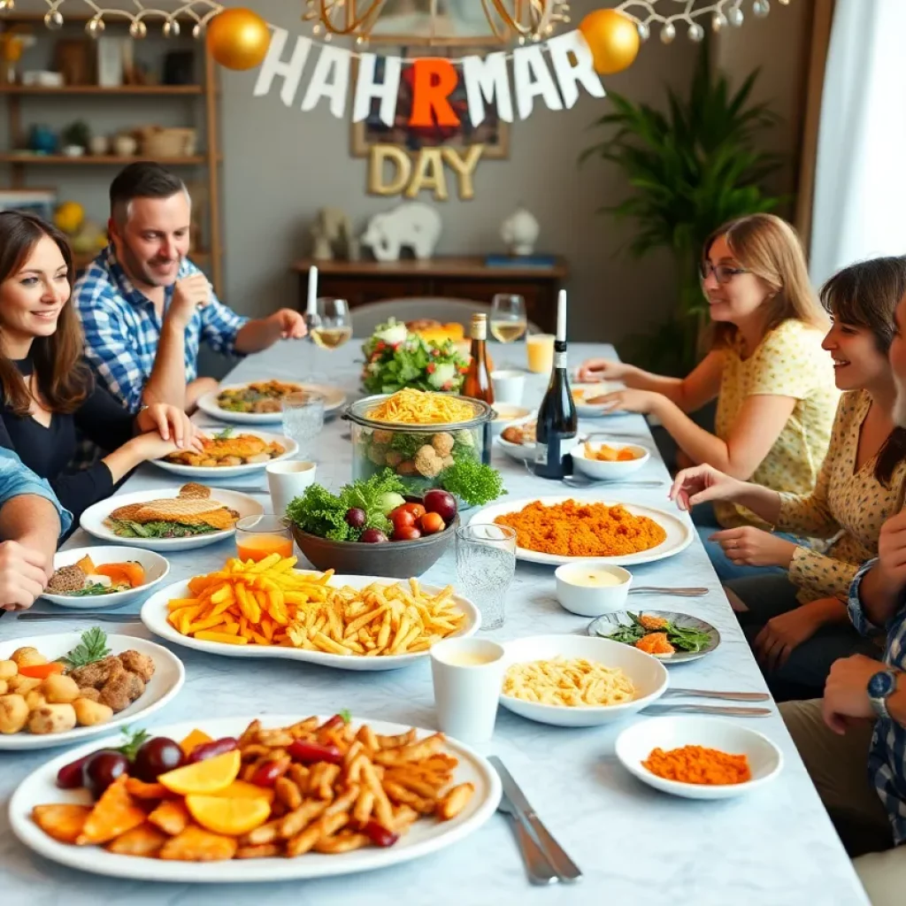 Families enjoying Father's Day brunch at a restaurant in Atlanta