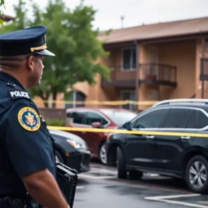 Police officer at Heritage Station Apartments in Atlanta