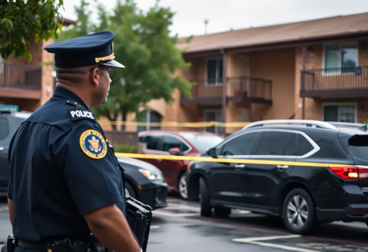 Police officer at Heritage Station Apartments in Atlanta