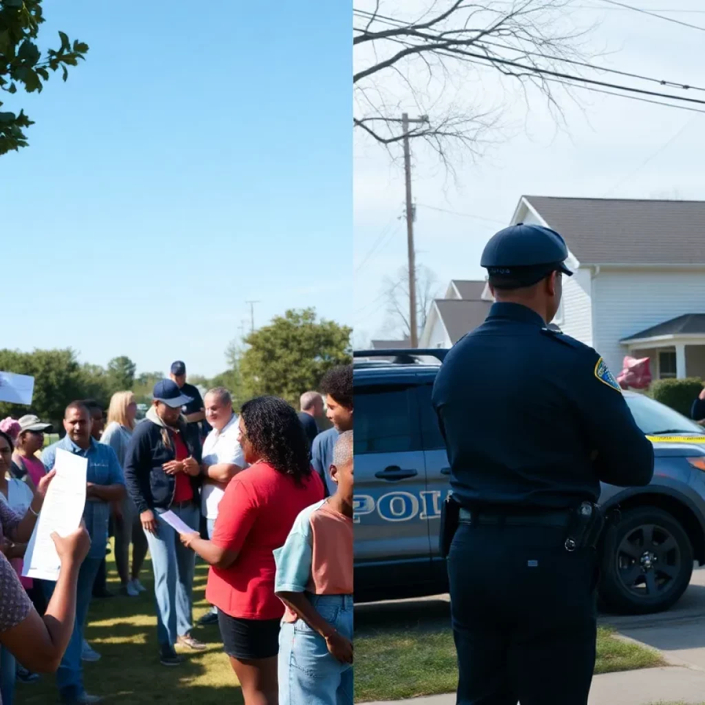 Community gathering celebrating tax refunds and police presence after a gunfight in Smyrna, Georgia.