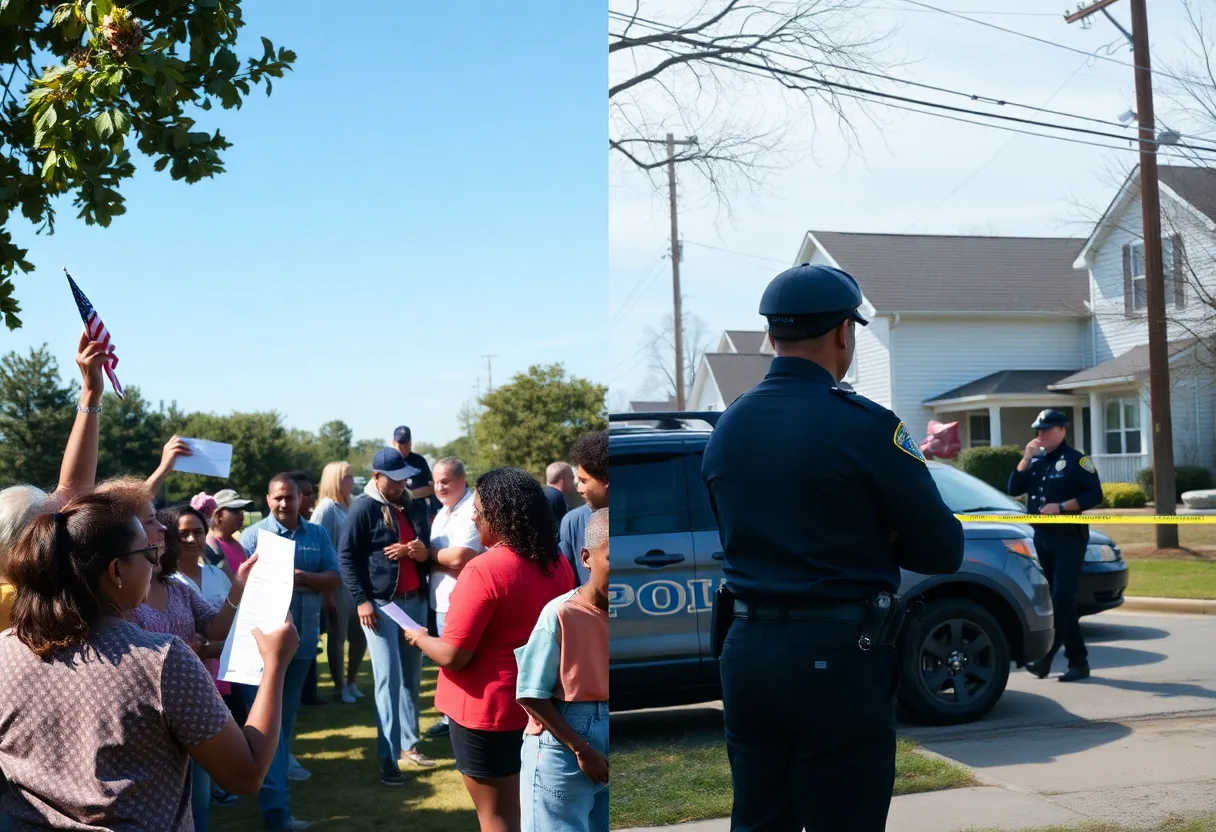 Community gathering celebrating tax refunds and police presence after a gunfight in Smyrna, Georgia.