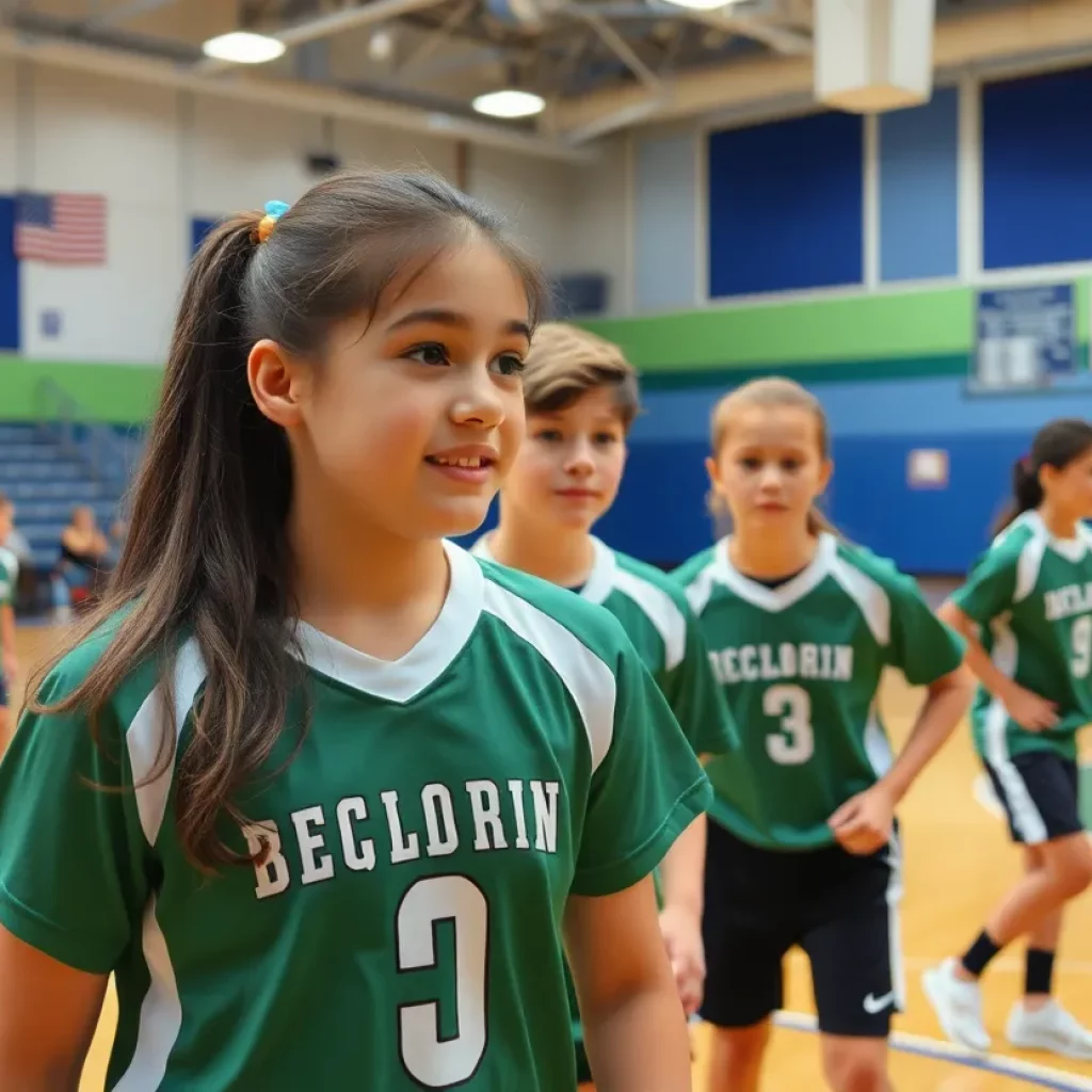 Student-athletes engaged in a high school sports game