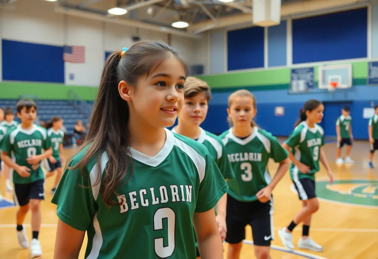 Student-athletes engaged in a high school sports game