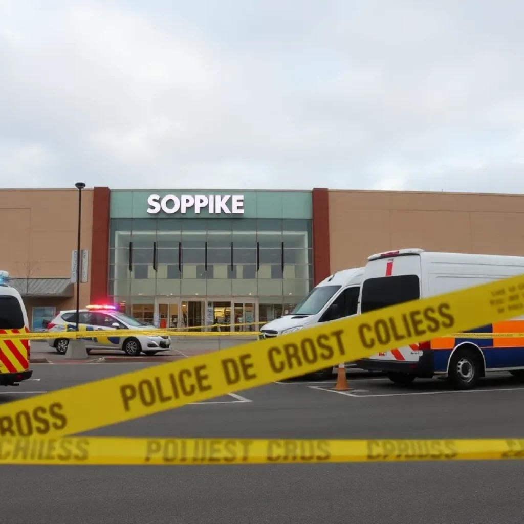 Scene of investigation near Greenbriar Mall with police presence