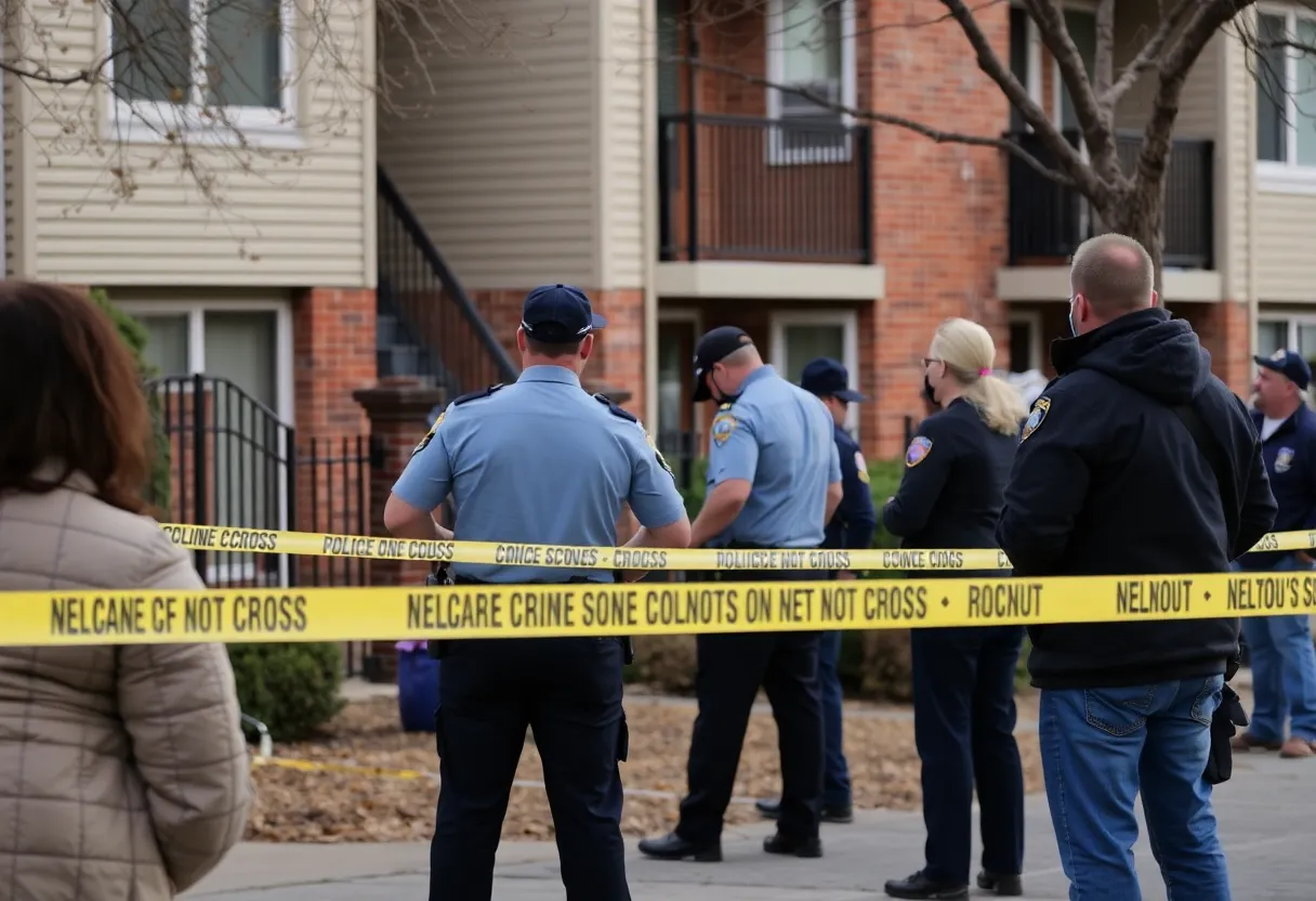 Police investigation scene in Atlanta apartment complex