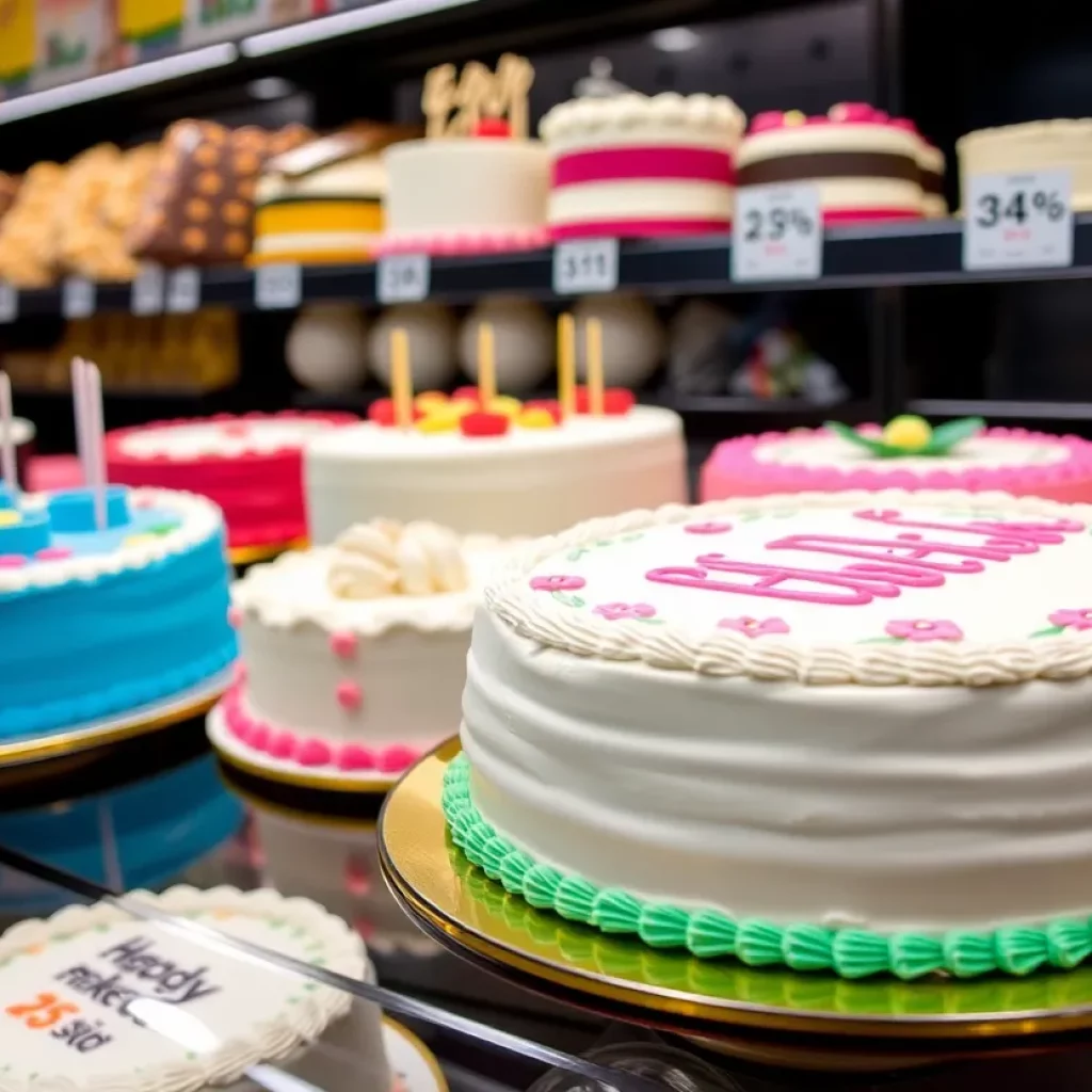 Display of poorly decorated cakes for Juneteenth at Kroger