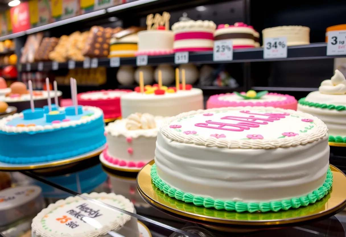 Display of poorly decorated cakes for Juneteenth at Kroger