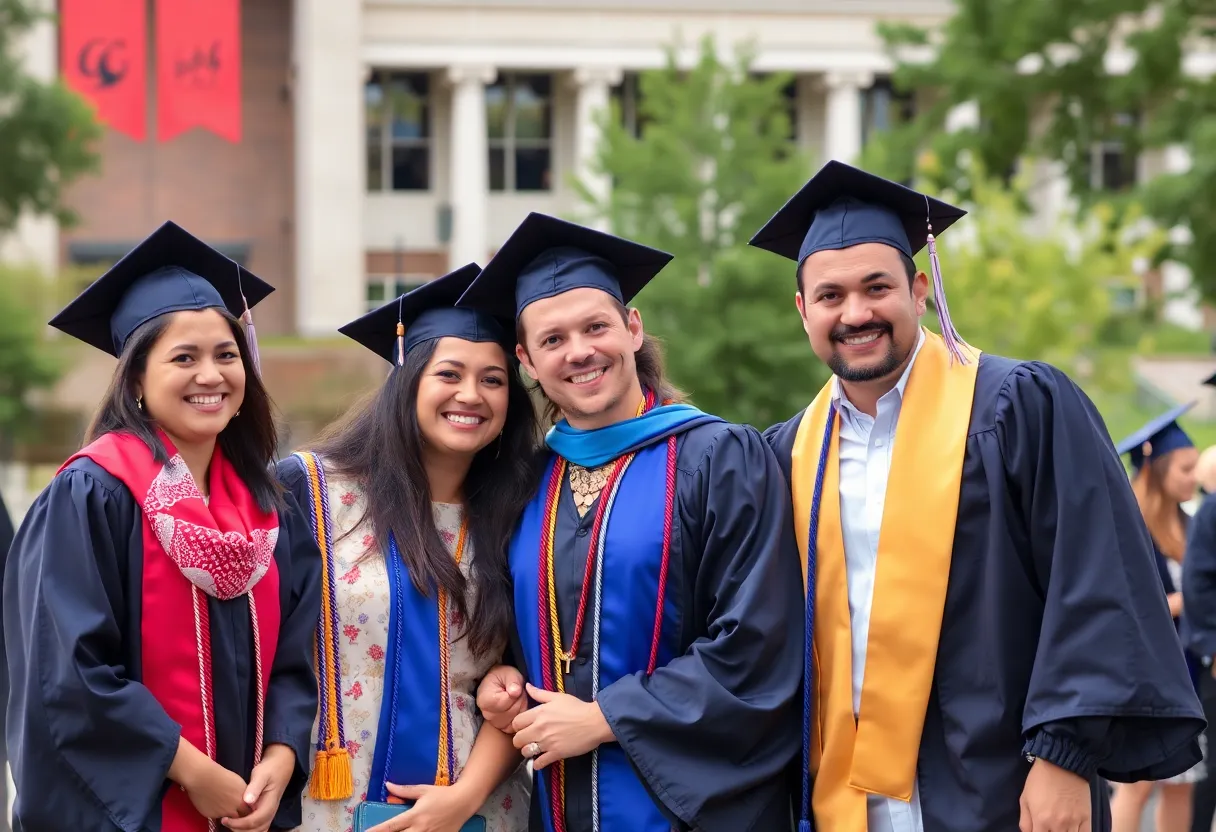 Family celebrating graduation at Georgia State University
