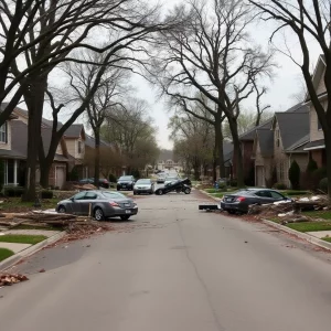 Destruction caused by a tornado in Locust Grove, Georgia