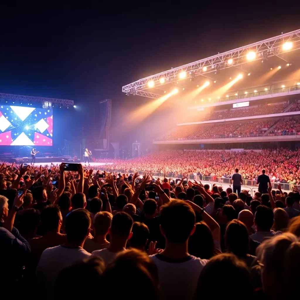 Metallica performing at a concert in Atlanta