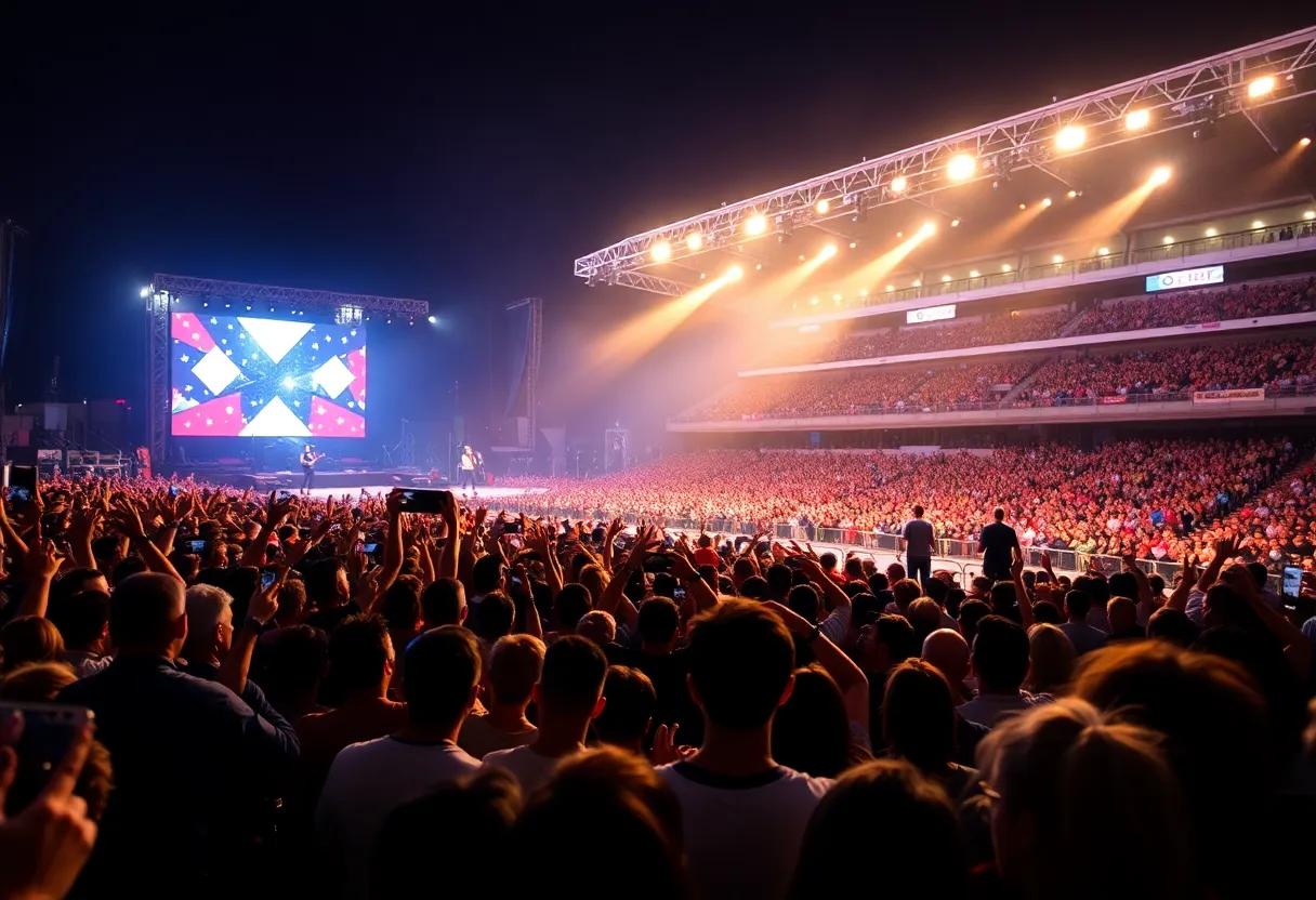 Metallica performing at a concert in Atlanta