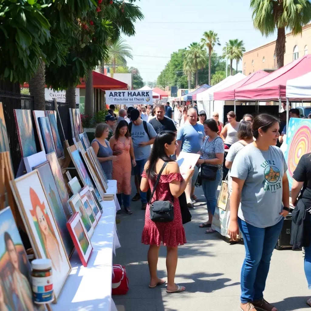 Vibrant scene at Midtown Art Walk Atlanta showcasing local artists and community activities.