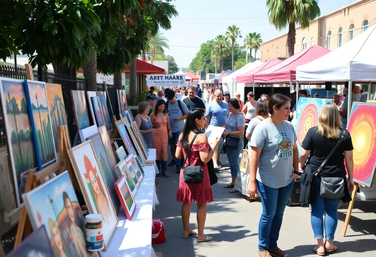 Vibrant scene at Midtown Art Walk Atlanta showcasing local artists and community activities.