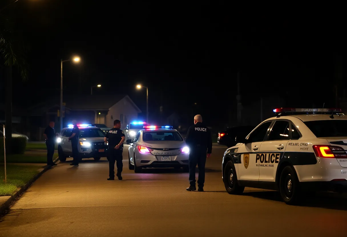 Police officers investigating a shooting scene in northwest Atlanta