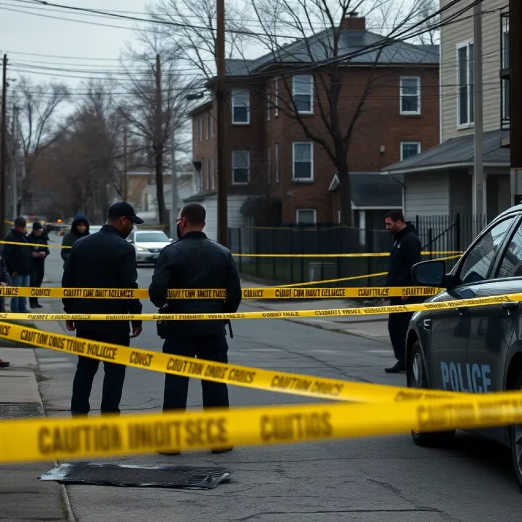 Police officers investigating a shooting scene in Atlanta