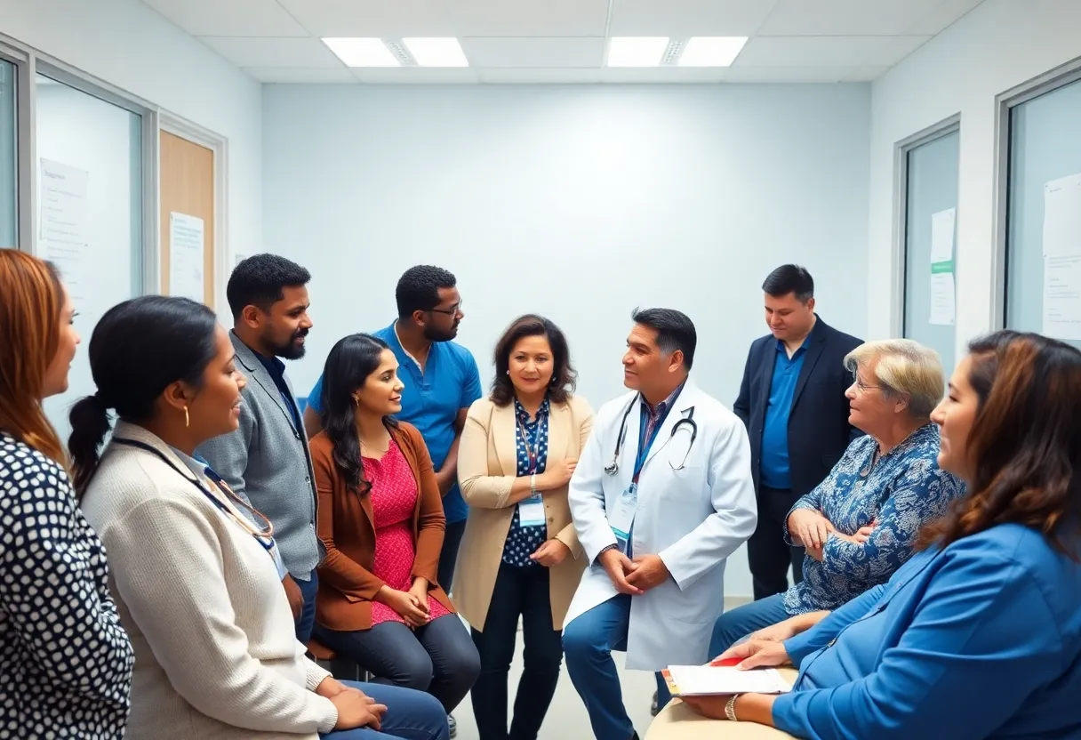 Healthcare professionals discussing prostate cancer awareness