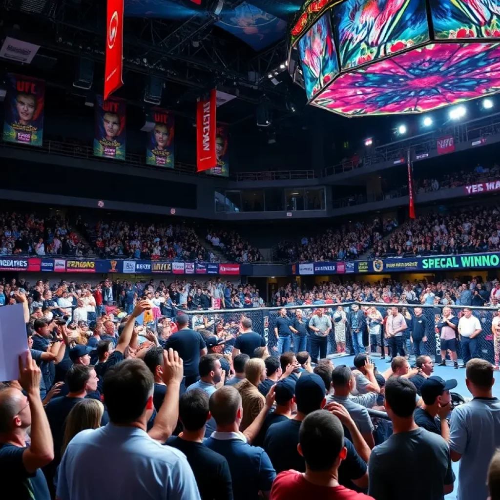 Fans excited for the UFC event at State Farm Arena in Atlanta