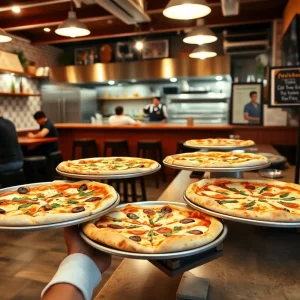 Interior view of Antico Pizza with diners enjoying their meals.