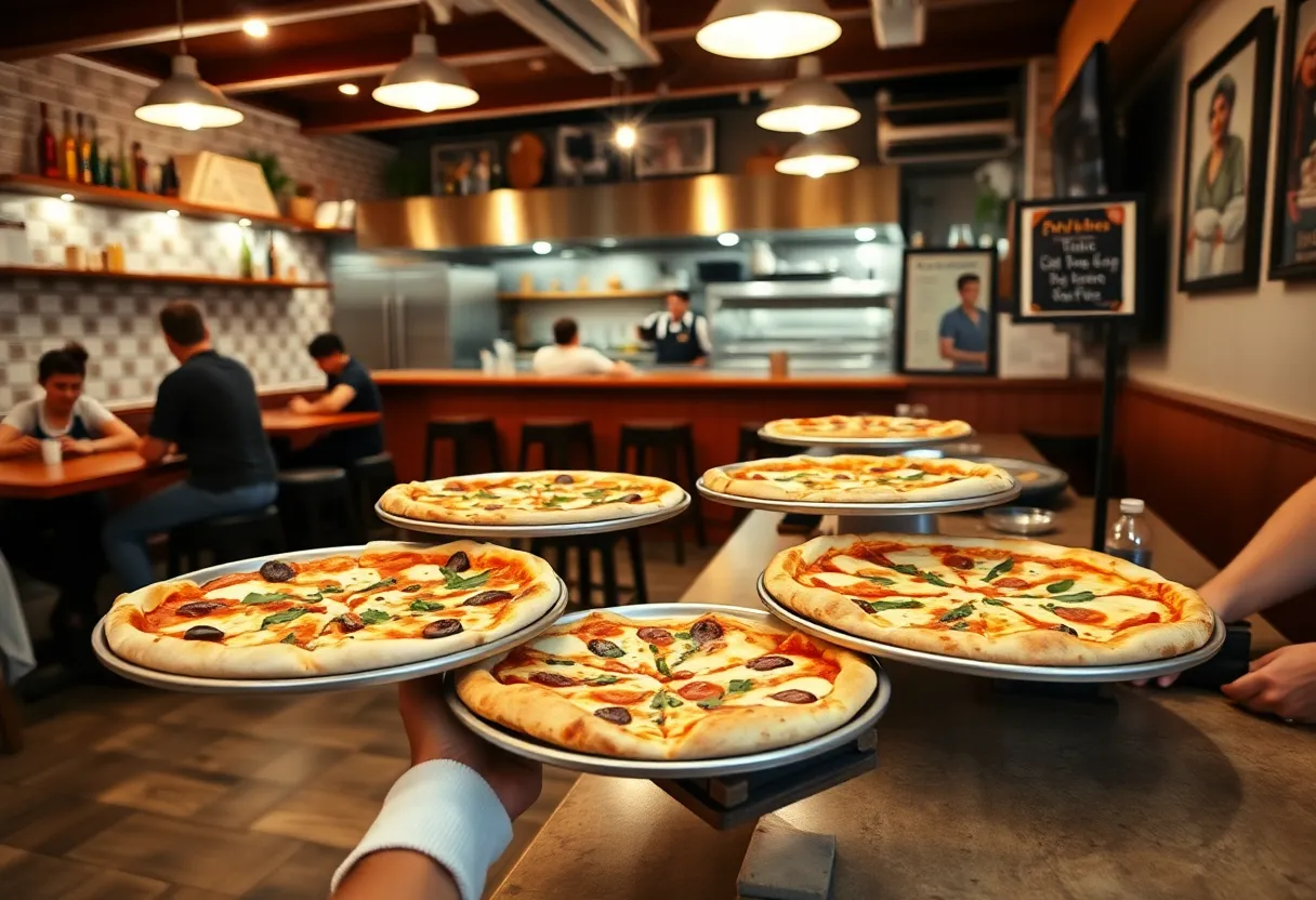 Interior view of Antico Pizza with diners enjoying their meals.