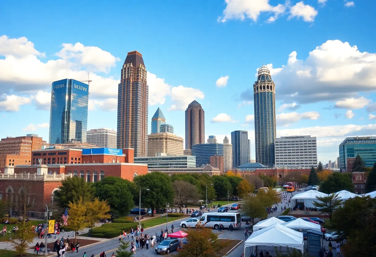Scenic view of Atlanta with cultural landmarks and urban development