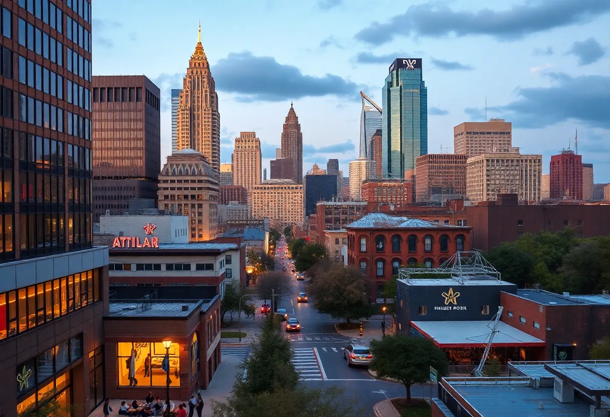 A cityscape of Atlanta showcasing its vibrant culture and diversity.