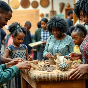 Families enjoying activities at Atlanta History Center's celebration event.