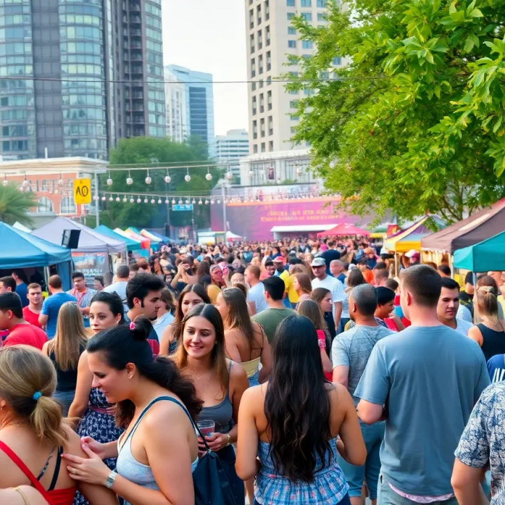 Festival attendees enjoying music and food at Beats On The BeltLine