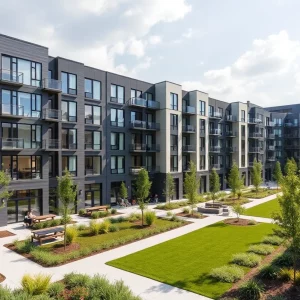 Modern student housing complex in Statesboro, Georgia
