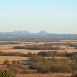Scenic view of Edgefield County following the earthquake