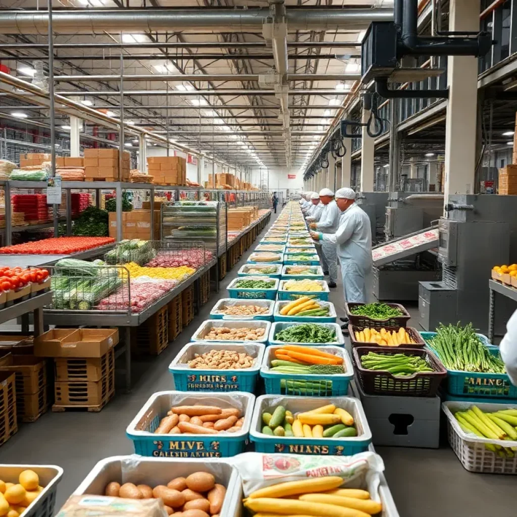 Production line in a food manufacturing plant in Atlanta