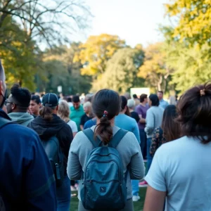 A park scene reflecting community concerns about safety after a shooting incident.