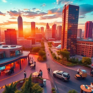A view of urban Georgia highlighting coworking spaces and businesses