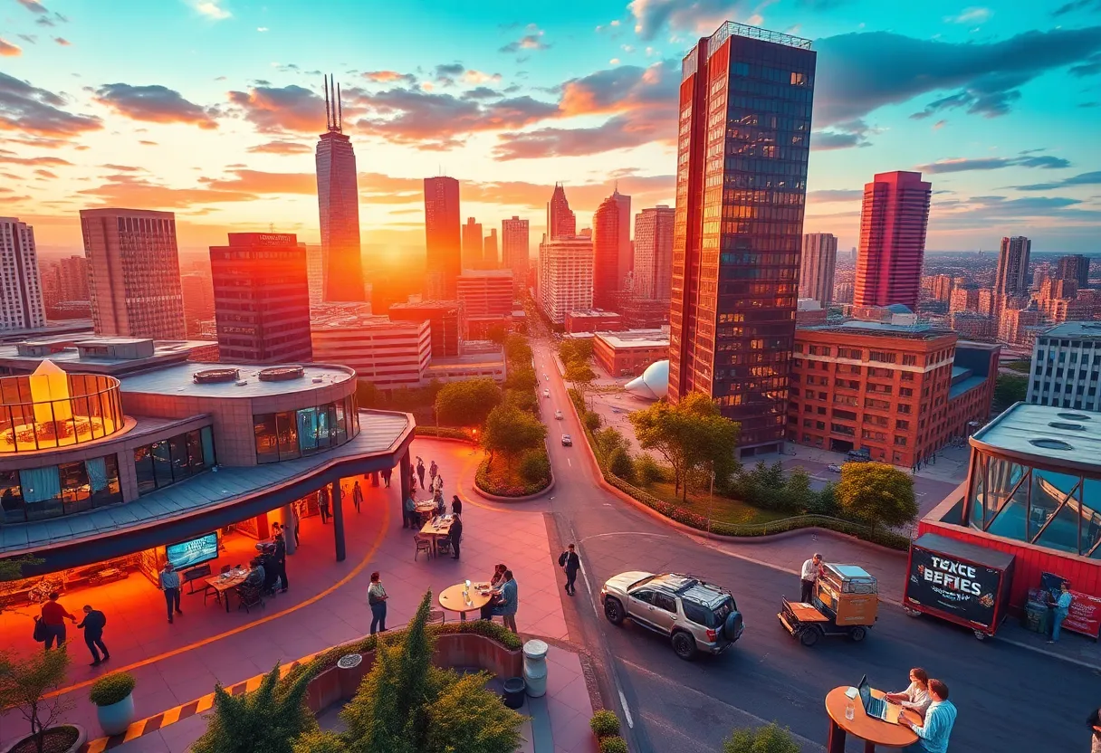 A view of urban Georgia highlighting coworking spaces and businesses