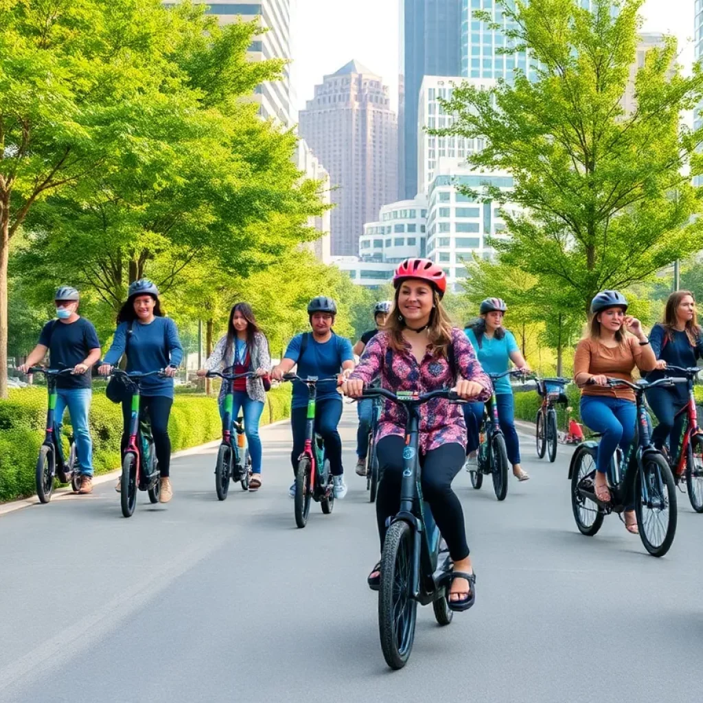 Atlanta residents using Lime e-scooters and e-bikes