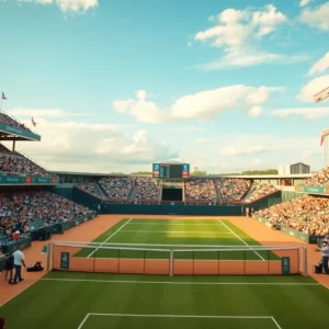Marshall University tennis and baseball teams in a vibrant atmosphere