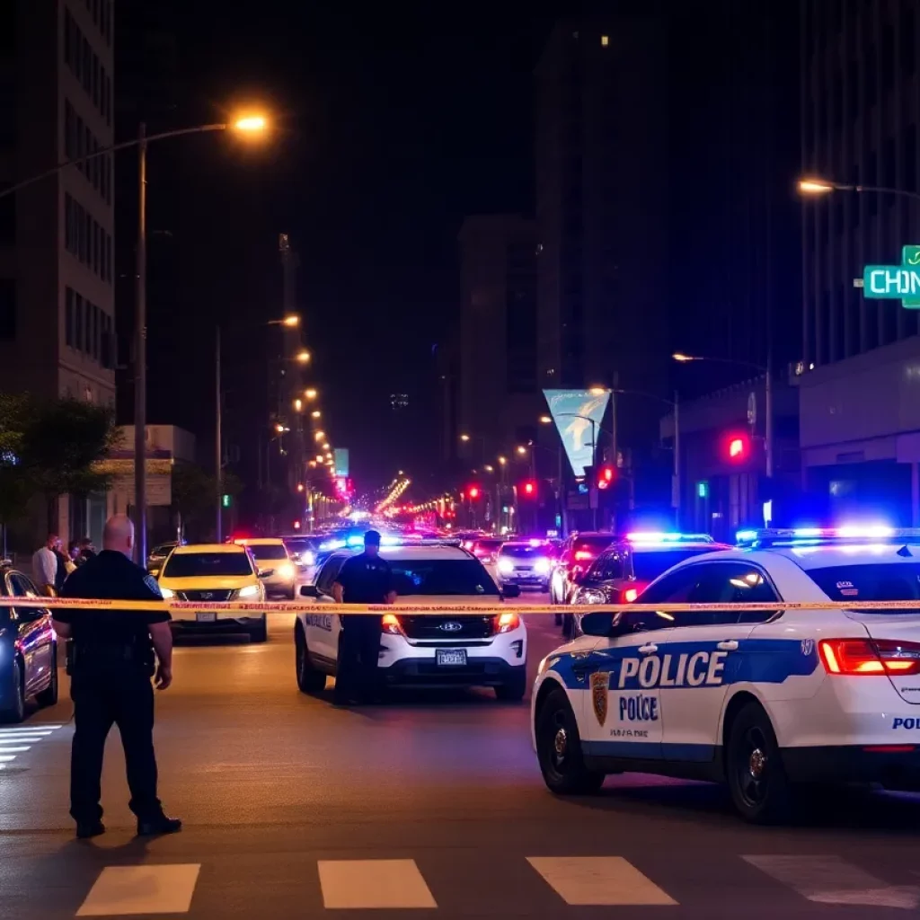 Police investigating a shooting scene in Midtown Atlanta