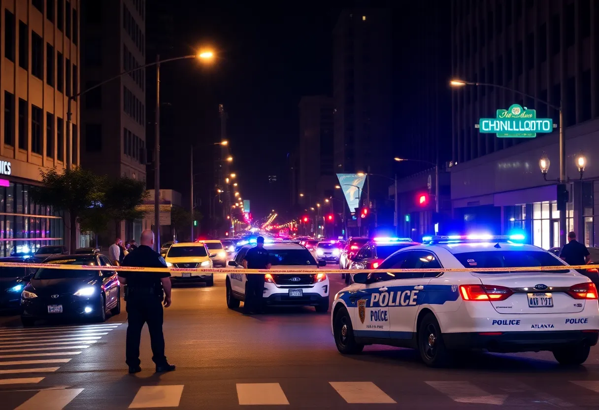 Police investigating a shooting scene in Midtown Atlanta