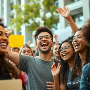 Rally supporting first-generation college students in Savannah
