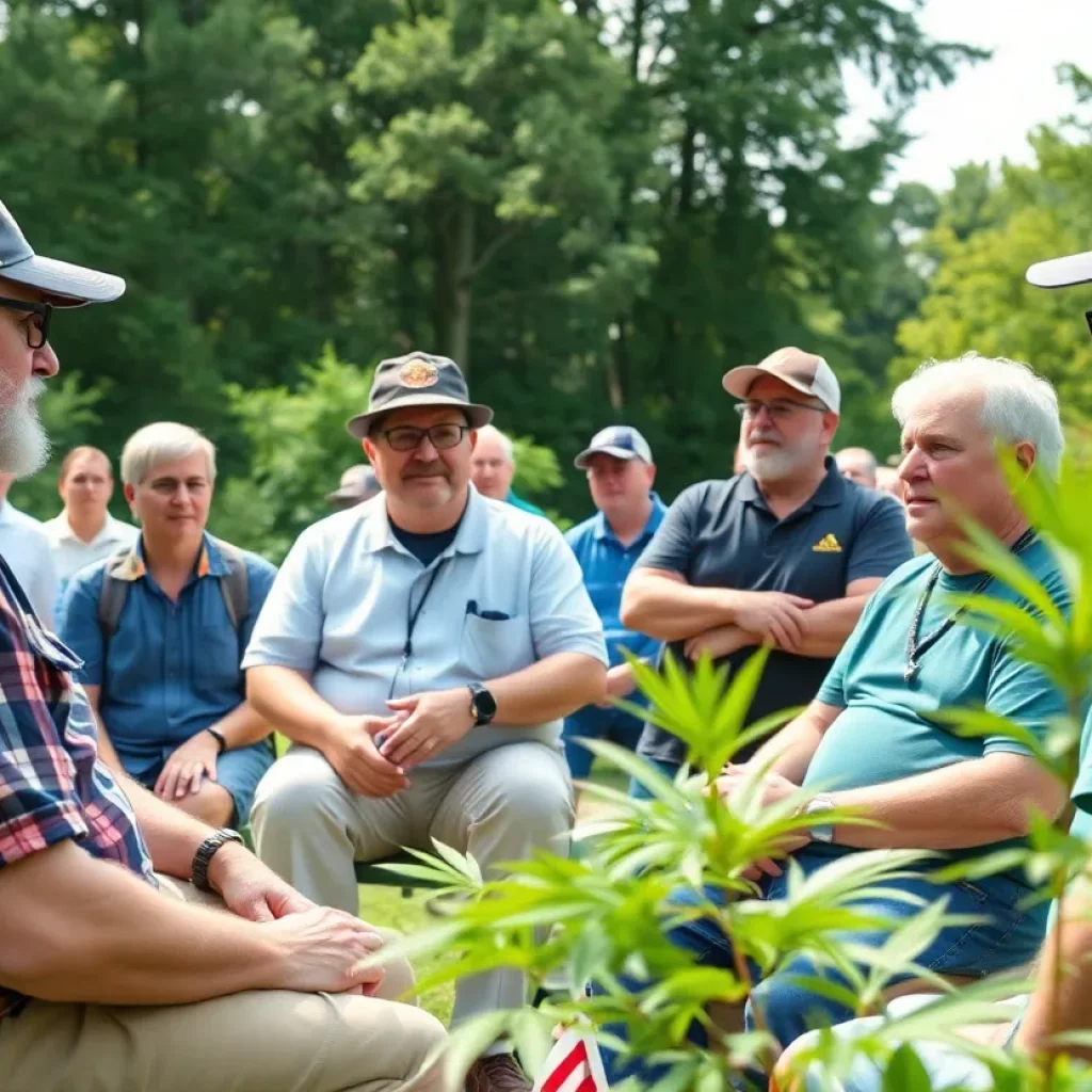 Veterans in Georgia advocating for medical cannabis access in a gathering.