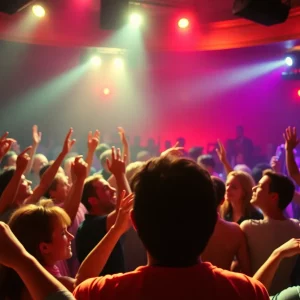 Audience enjoying an intimate concert during the Room 112 Tour