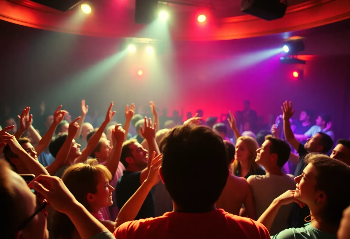 Audience enjoying an intimate concert during the Room 112 Tour