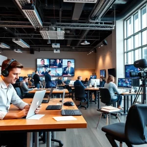 Digital newsroom environment highlighting the transition of AJC to digital journalism.