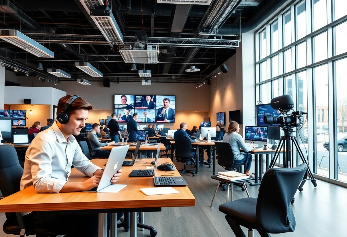 Digital newsroom environment highlighting the transition of AJC to digital journalism.