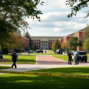 Campus scene after shooting incident at Albany State University