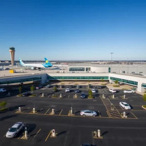 Electric vehicle charging stations at ATL airport parking