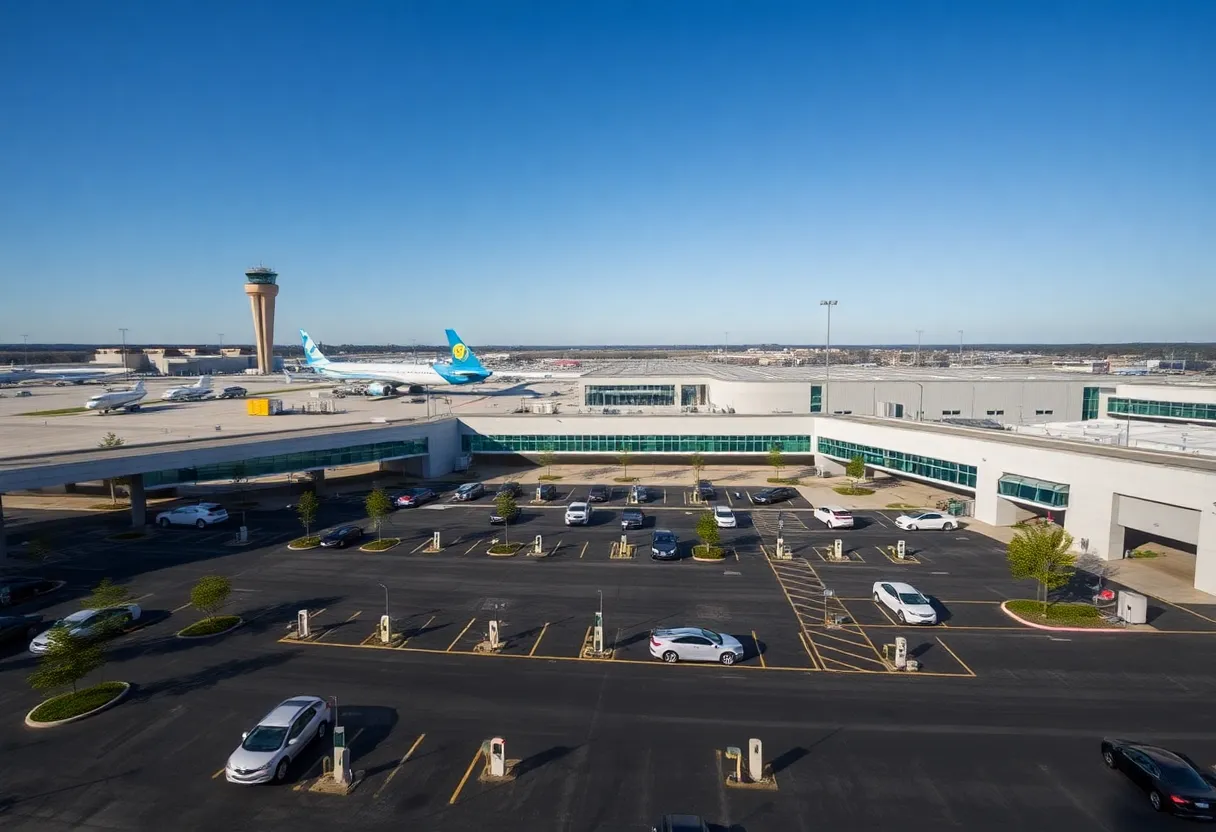 Electric vehicle charging stations at ATL airport parking