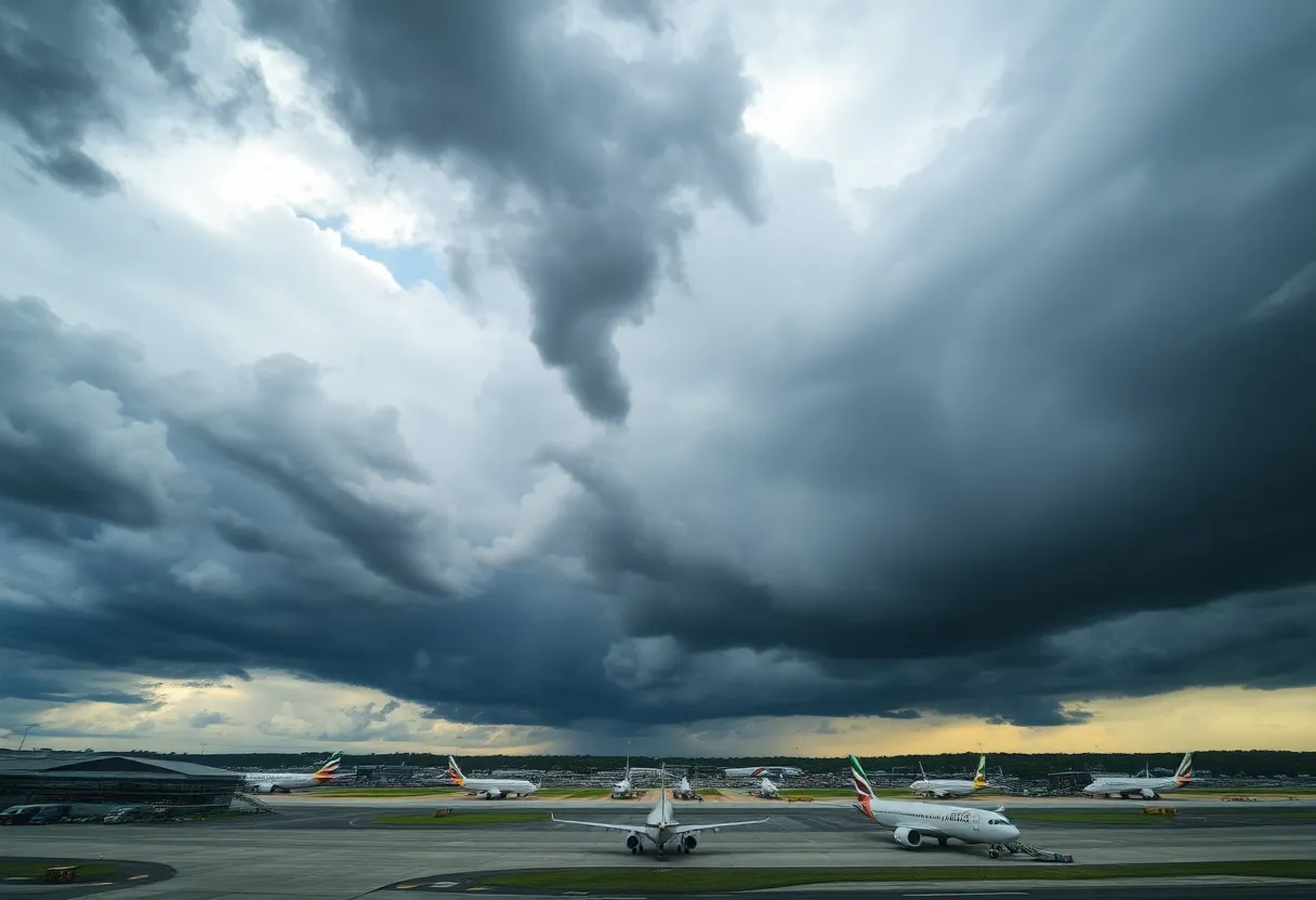 Storm clouds over Hartsfield-Jackson Atlanta International Airport